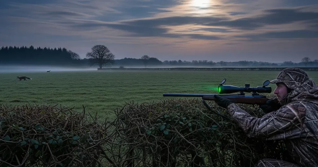 A Guide to Night Vision for Hunters - Night Shooting in a field.
