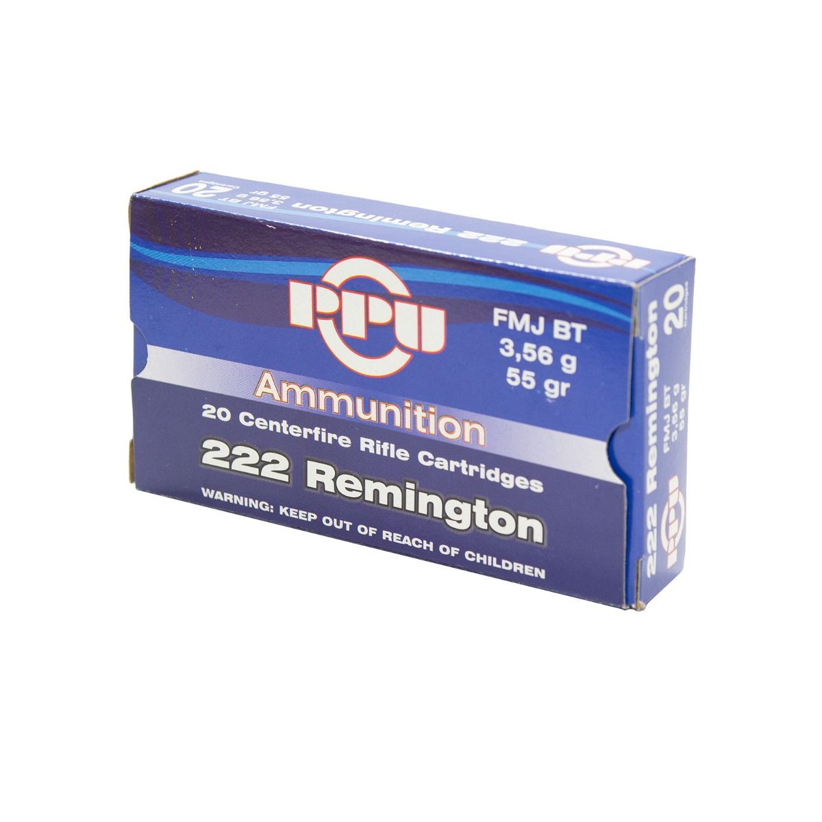222 rem fmj bt 55gr ppu prvi partizan rifle ammunition pack 100