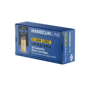 32 sw long 98gr w/c ppu prvi partizan handgun ammunition pk 100